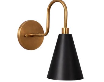 Sputnik Brass Cone Shape Handcrafted Wall Lamp Sconce Vintage Light Fixture