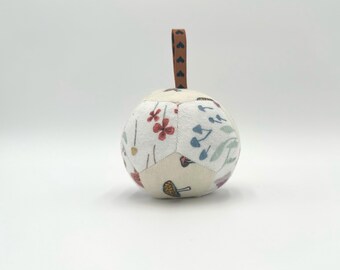 Patchwork Flannel Baby Rattle Ball: Handmade Sensory Toy