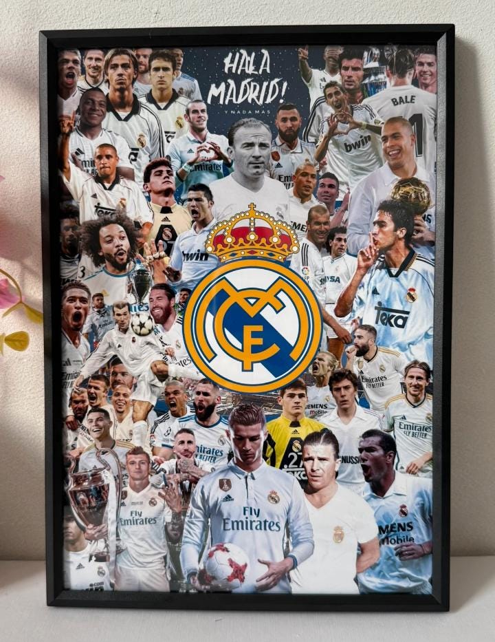 レアル・マドリードのレジェンド コラージュ アイコニック ポスター