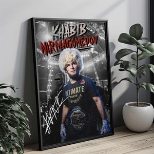 Khabib Nurmagomedov &#39;The Eagle&#39; | Iconic Moment| UFC MMA Fighter| Wall Decor| Print | Poster Framed