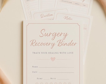 OP-Recovery-Planer: Post-Op-Problematik & Tagebuch (druckbare PDF-Datei, Canva-Vorlage)