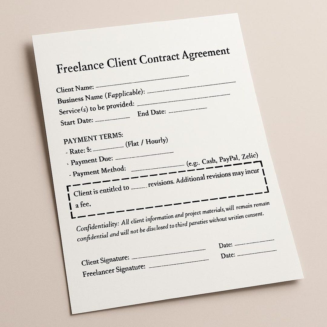 Freelance Client Contract Agreement Template | Editable Canva Service ...