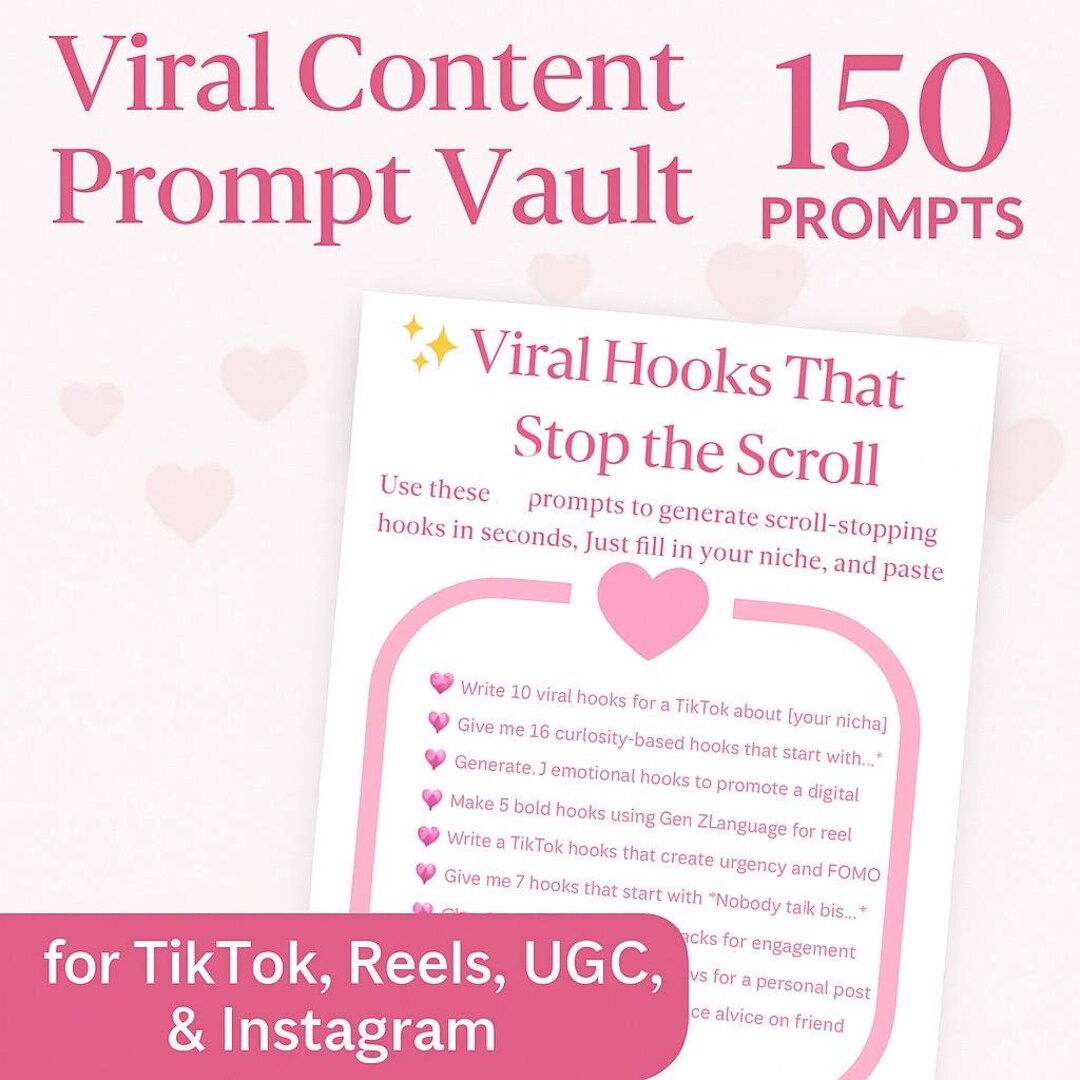 Viral Content Prompts + Social Media Planner Canva Template, Caption ...