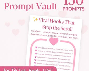 Viral Content Prompts + Social Media Planner Canva Template, Caption Ideas, Content Calendar
