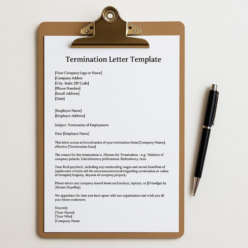 Termination Document Example Employee Termination Form - Etsy