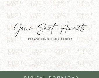 Your Seat Awaits Please Find Your Table Wedding PNG SVG Seating Chart File