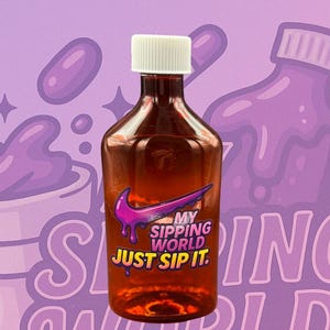 Amerikansk läkemedelsflaska Just Sip It 8oz (240 ml) – Stort format, självsäker stil / Amerikansk läkemedelsflaska – 8oz (240 ml) Just Sip IT