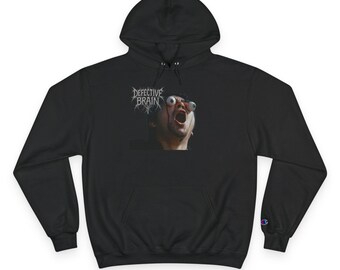 Defective Brain Horror Graphic Hoodie: Champion Heavyweight Fleece