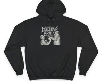 Defective Brain Graphic Hoodie: Gothic Horror Champion Sweatshirt
