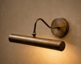 Mid-Century Modern Italian Picture Light The Art Display Adjustable Handmade Brass Wall Sconce For Display and Decor