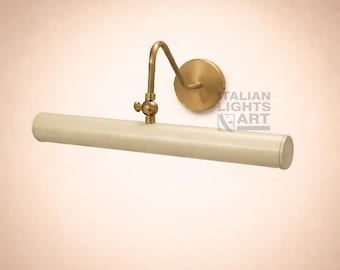 Mid-Century Modern Italian Picture Light in Perfect White Color, The Art Display Adjustable Handmade Brass Wall Sconce For Display and Decor