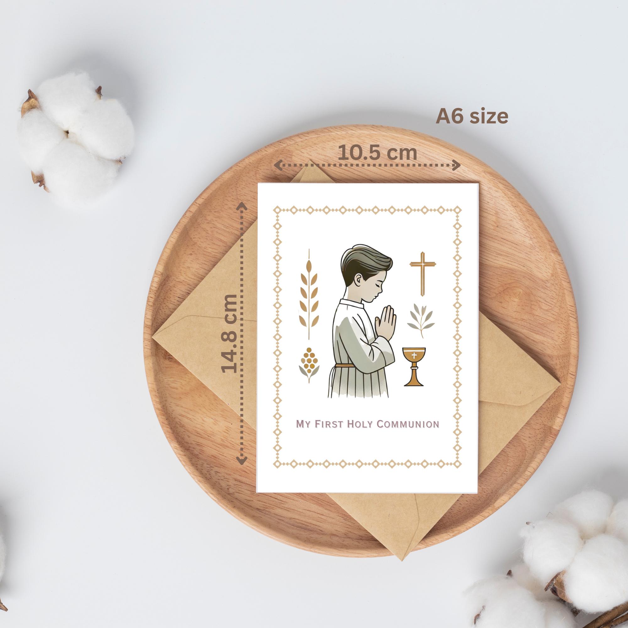 Editable First Communion Card Template (canva), Instant Download - Etsy