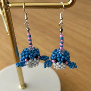 Whale beaded earrings