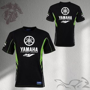 Yamaha Factory Racing T-Shirt Black Green MT Logo MotoGP Motorcycle Biker Tee Fan Apparel