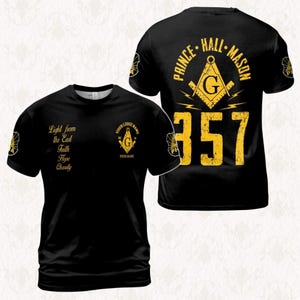 Custom Prince Hall Mason 357 T-Shirt | Freemason Lodge Shirt | Personalized Masonic Gift