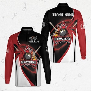 Custom Billiards Team Jersey | Personalized Shooters Pool Shirt with Name