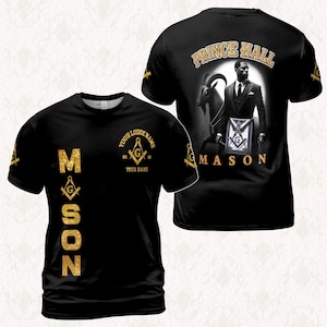 Prince Hall Mason T-Shirt | Custom Masonic Shirt | Personalized Lodge Name Tee | Freemason Clothing for Men