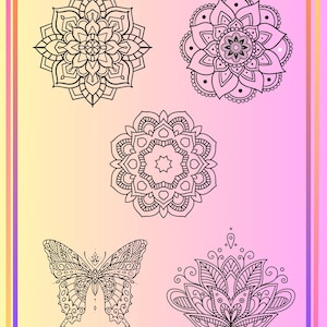 5 Printable Mandala Coloring Pages for Relaxation | Mindfulness Art Therapy for Adults & Kids | Digital Download