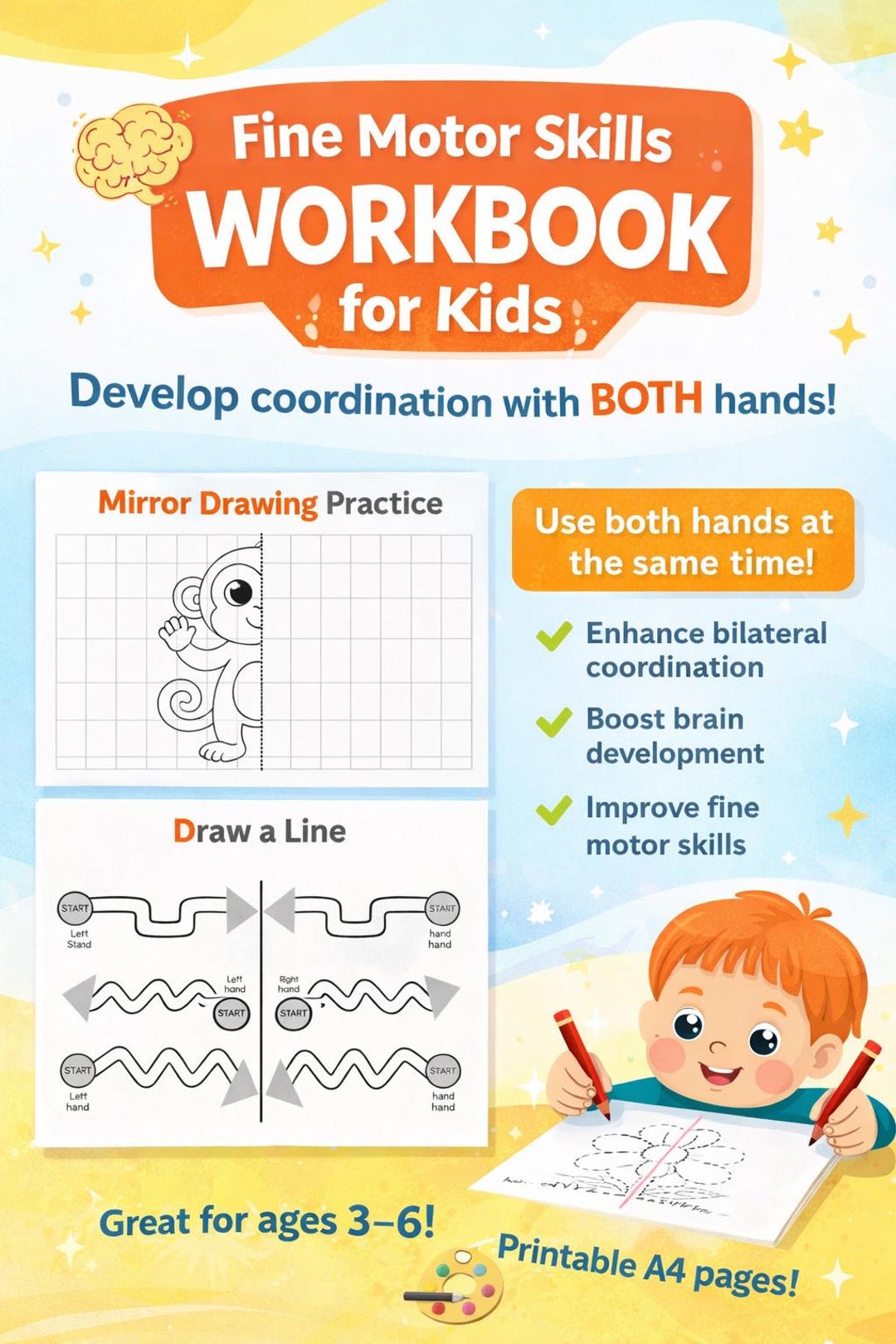 Fine Motor Skills Workbook for Kids | Bilateral Coordination Activities ...