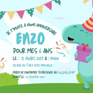 Invitation anniversaire enfant – modèle EDITABLE à personnaliser | PDF numérique à imprimer