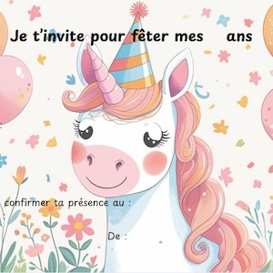 Invitation anniversaire à imprimer – carte à remplir à la main | PDF enfant