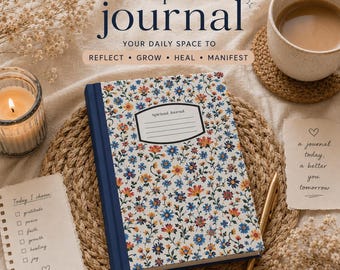 Floral Pattern Hardcover Journal | Matte Spiritual Journal