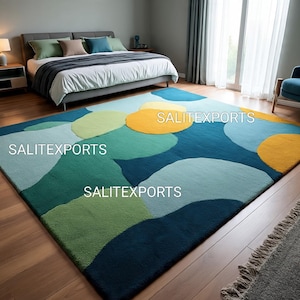 Hand-Tufted Wool Area Rug: Multi-Color Geometric Kids Room Rug