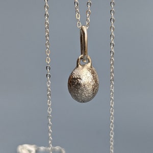 Handmade Melted Silver Nugget Pebble Pendant Necklace, chain 16 18 inches, Present for Her