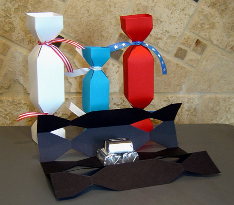 6 Large Candy Cracker Favor Boxes Wedding Bridal Shower Birthday Party