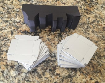 200 - 2" Square Boxes in Black with Silver Lids (bulk price, less than 50 cents a piece!)