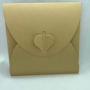 CD or DVD Sleeve Wedding Pocket Holder Heart Closure - 10 pieces
