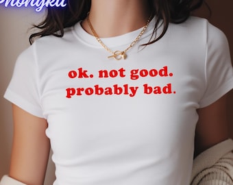 Ok niet goed, waarschijnlijk slecht baby-T-shirt, Connor Storrie Hudson Williams Quote Crop Top, Game Changers geïnspireerd Graphic Tee, M M Romance Books Tee