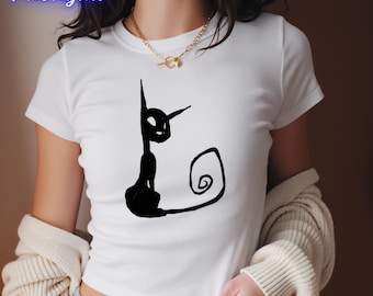 Y2K Mazzy Star Baby-T-shirt, Cat Graphic Crop Top, jaren 90 Vintage Among My Swan geïnspireerd grafisch T-shirt, Mazzy Star Band-T-shirt, cadeau muziekliefhebber