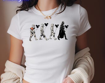 Star Wars Mickey Balloon baby-T-shirt, Star Wars-personage graphic crop top, Disney Lover Top, Friends Everywhere-T-shirt, T-shirt familievakantie