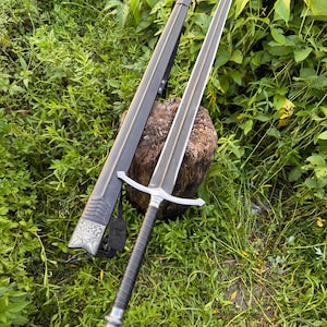 Hand Forged 39 Inch Longsword / Carbon Steel Blade / Leather Sheath / Medieval Style Collector Sword / Handmade in Nepal