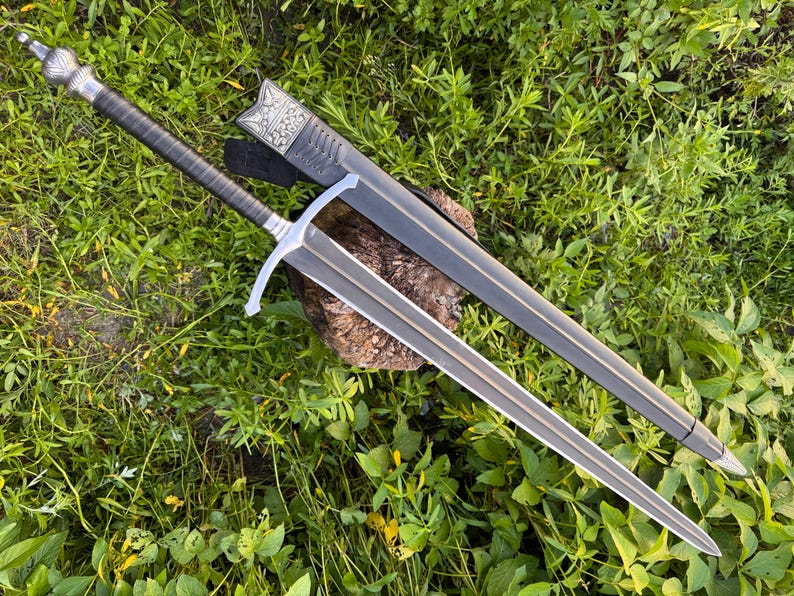 Hand Forged 39 Inch Longsword / Carbon Steel Blade / Leather Sheath ...