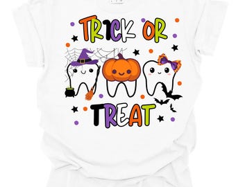 Trick or Treat Cute Teeth PNG, SVG, Halloween Dentist, Dental Assistance,Dental Hygienist,Pediatric Dentist