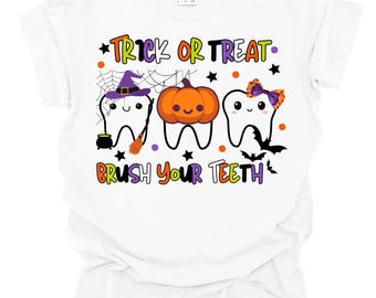 Trick or Treat Brush Your Teeth Halloween SVG, PNG Dental Assistance,Dental Hygienist,Pediatric Dentist