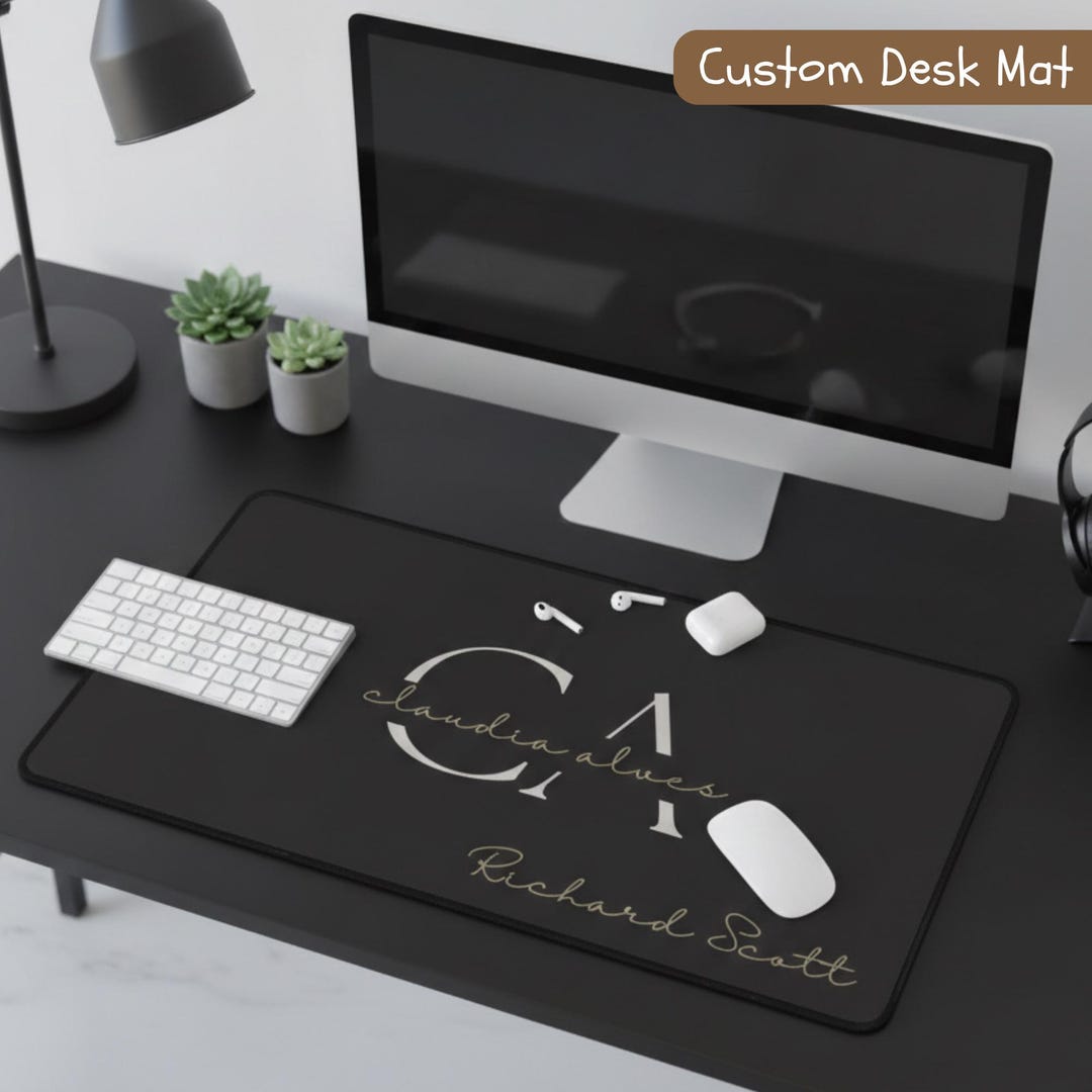 Custom Desk Mat, Personalized Mouse Pad With Name & Business Logo ...