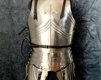 Hand Forged Steel Cuirass: Medieval LARP Armor Breastplate