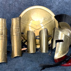 300 Spartan Set Armor Spartan Helmet, Shield, Leg, Arm , 300 Warrior Knight Costume Warrior Full Armor Suit