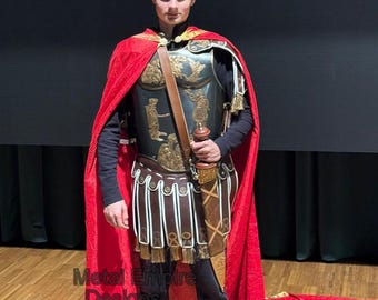 Roman Gladiator Armor Breastplate – Handmade Steel Cuirass with Mythological Engravings, LARP Costume, Reenactment Armor,