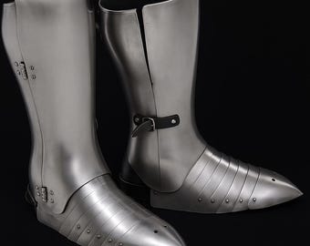 Medieval Knight Steel Sabaton Armor Shoes: SCA LARP Combat Costume