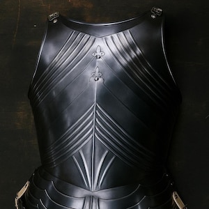 Coraza gótica de acero calibre 18: coraza de caballero medieval, cosplay LARP SCA