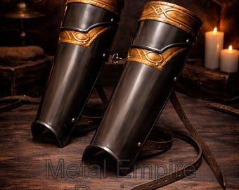 Medieval Knight Leg Greaves: 18ga Steel Armor, SCA LARP Cosplay