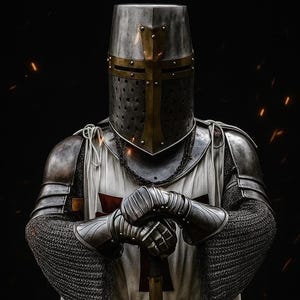Medieval Templar Knight Armor Suit: Full Body Cosplay, Historical Reenactment