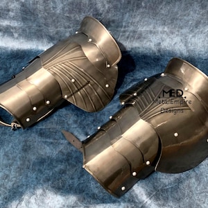 Medieval Steel Shoulder Pauldrons Armor LARP Cosplay Renaissanc Pair of Knight Armor Halloween Costume