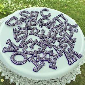 Parches de letras termoadhesivos, calcomanías de letras para ropa, parches de inicial de perla, parche personalizado de estampado en caliente con letra de perla