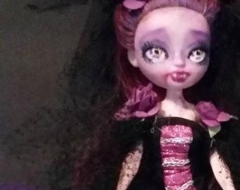 Ever After High OOAK doll repaint Cossette Baby Vampire Custom art doll by Leslie Mehl Art