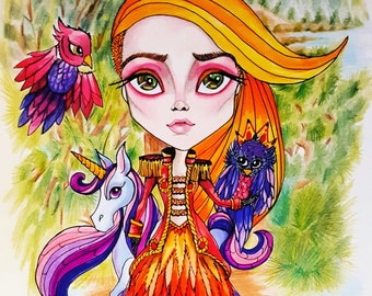 Owlyn in the Nest Jasmine Becket-Griffith CANVAS PRINT owl egg big eye fairy art